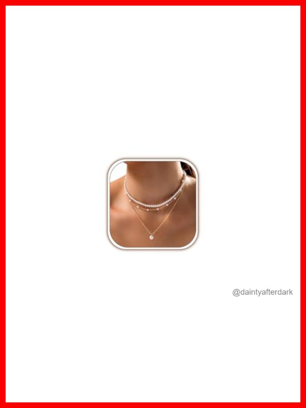 Dainty 14K Gold Plated Layered Pearl Necklace Set with Earrings and Bracelet